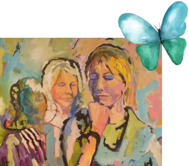 painting with butterfly accent